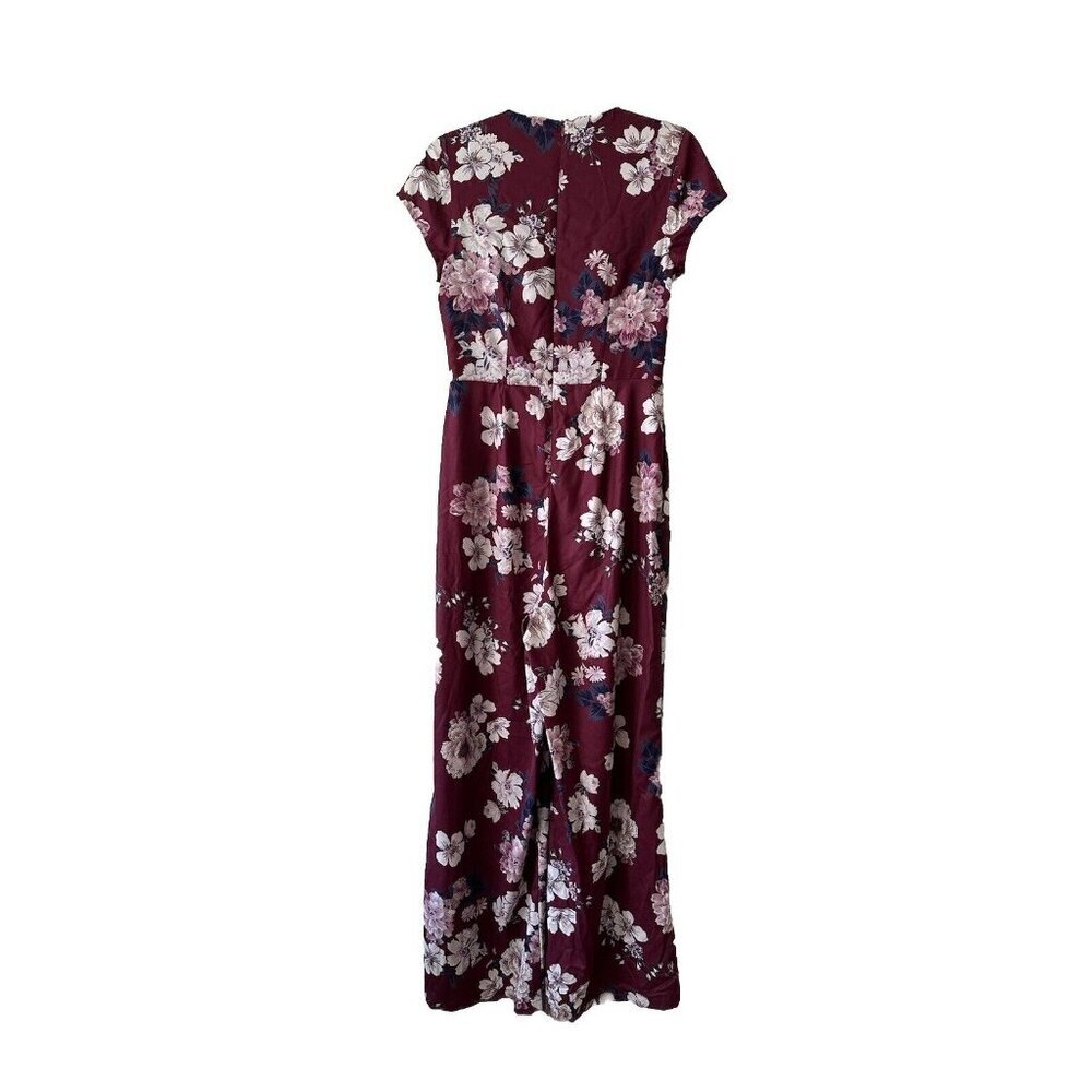 Anthropologie Yumi Kim Floral Print Cutout Jumpsuit Size M Date Night Bow Classy - Picture 4 of 16